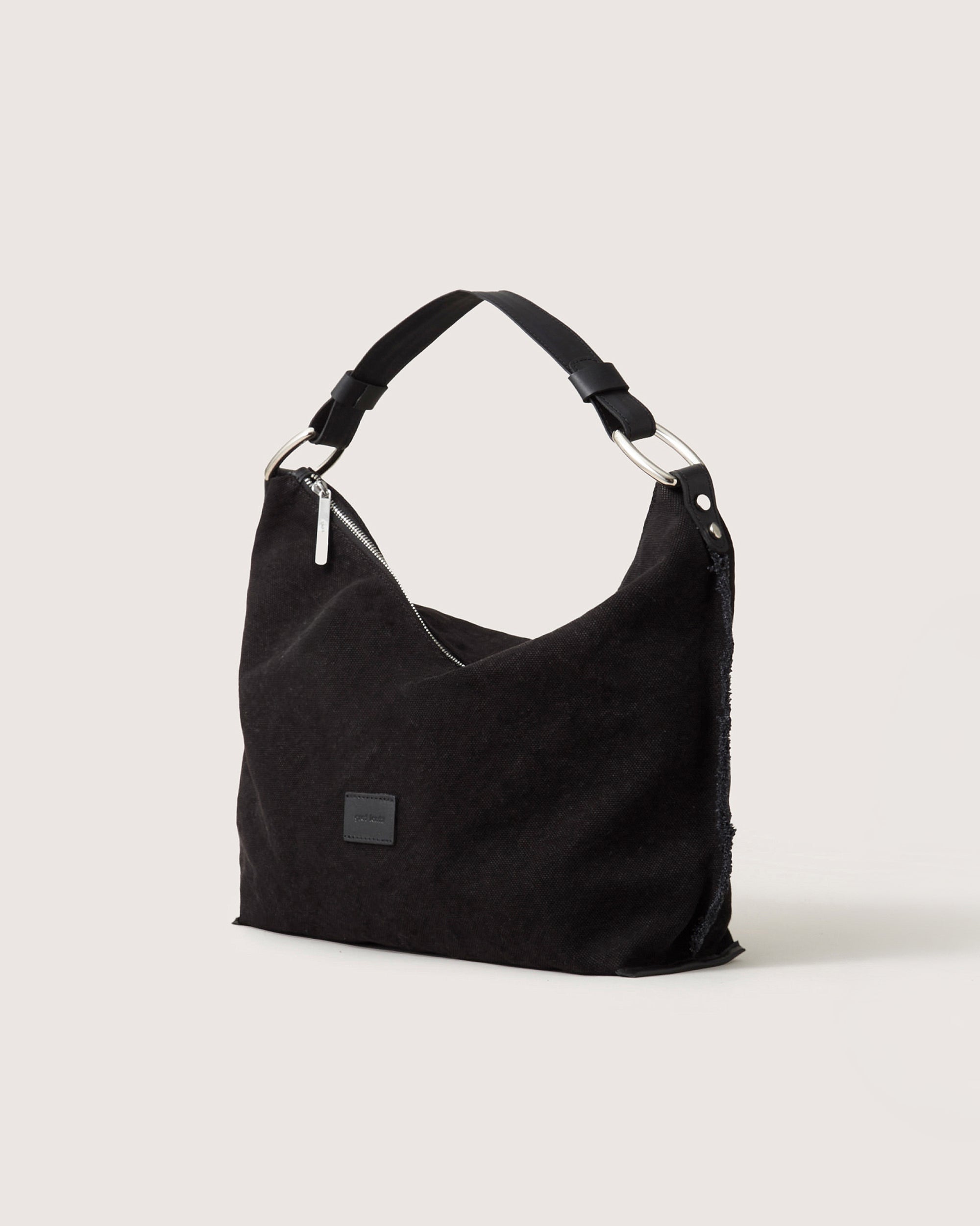 Hana Canvas Hobo Bag in Black Canvas | Graf Lantz
