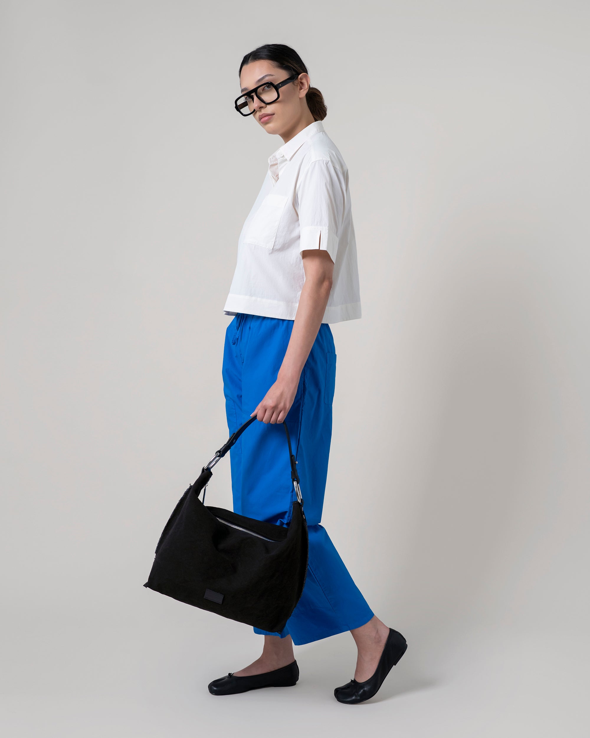 Hana Canvas Hobo Bag in Black Canvas | Graf Lantz