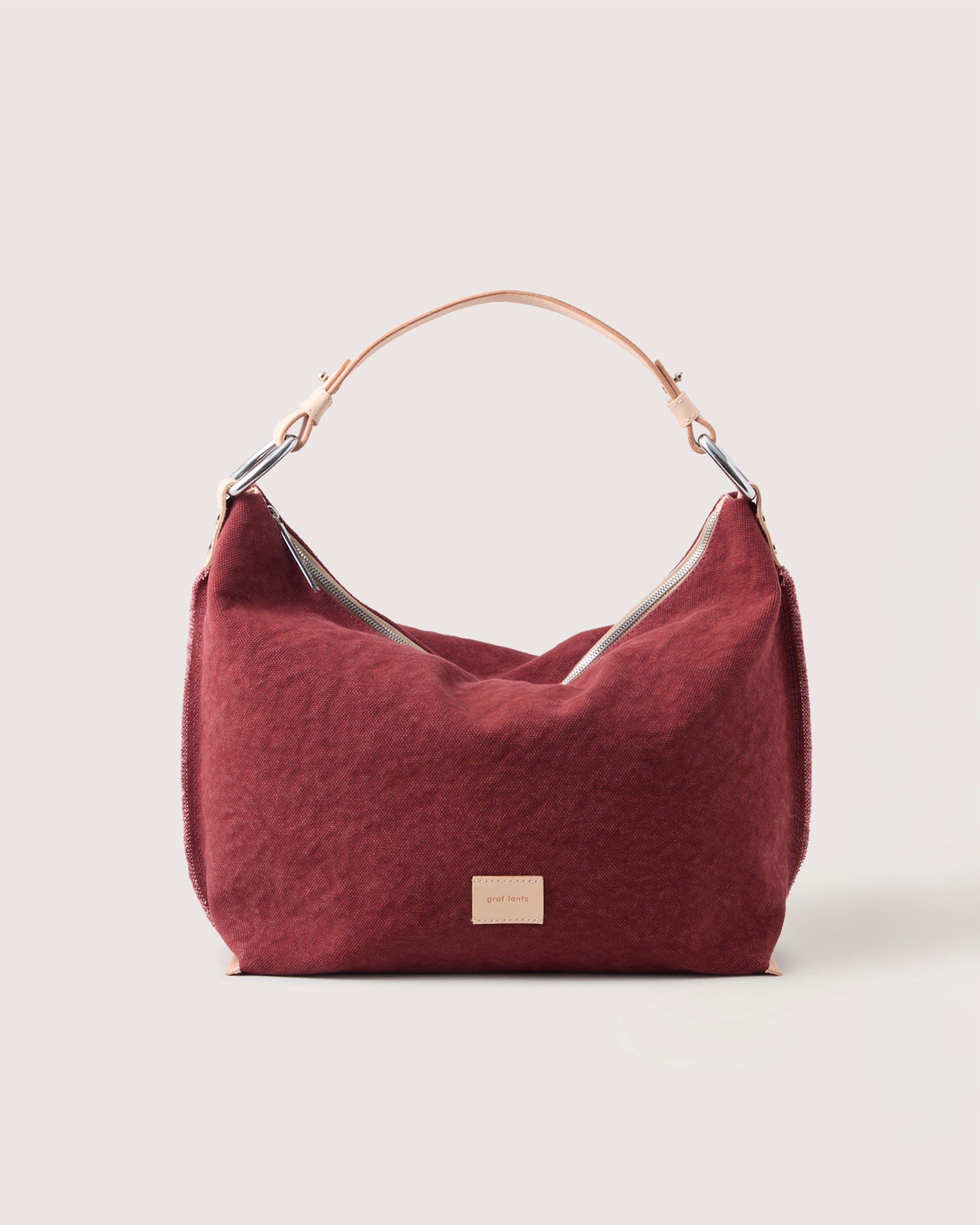 Hana Canvas Hobo Bag in Plum | Graf Lantz
