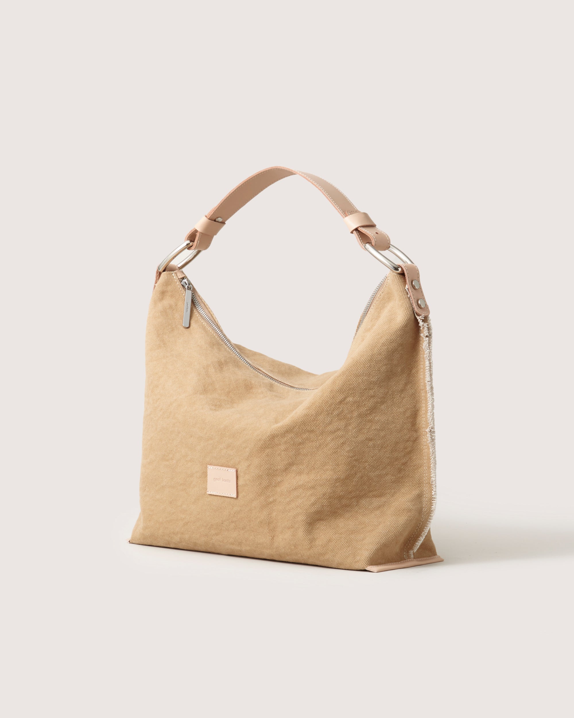 Hana Canvas Hobo Bag in Sand Canvas | Graf Lantz