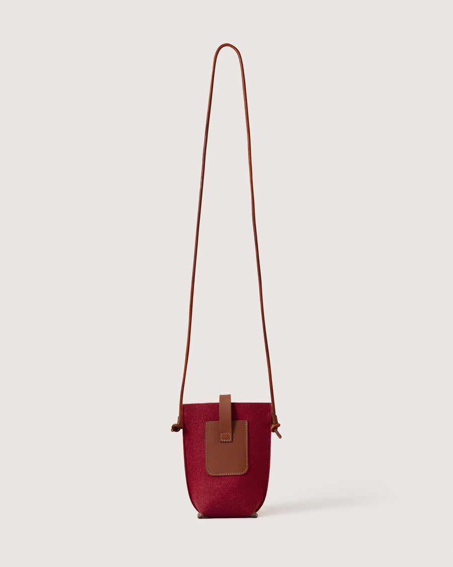 Hana Merino Wool Phone Crossbody - Rosewood