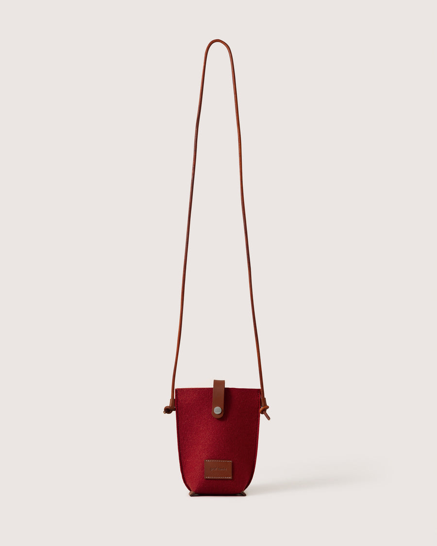 Hana Merino Wool Phone Crossbody - Rosewood