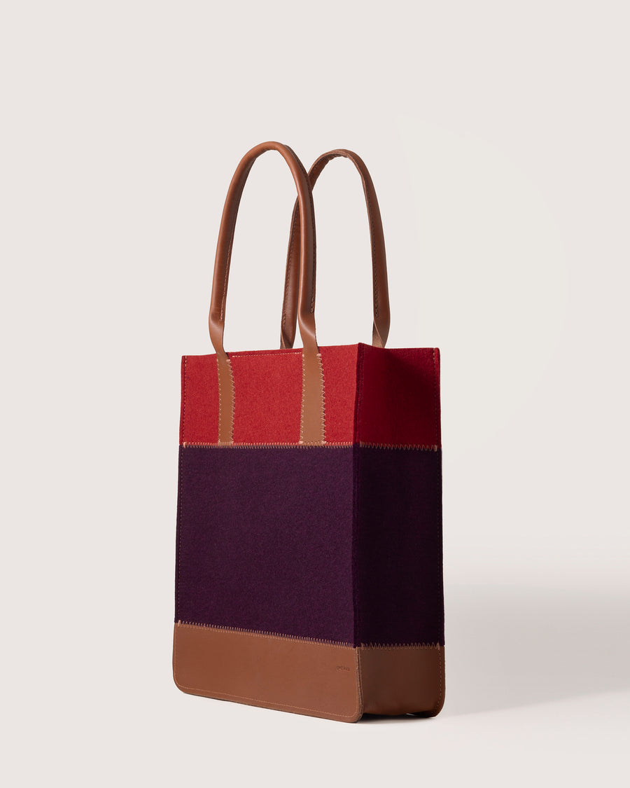 Jaunt Merino Wool Tote - Aubergine/Rosewood