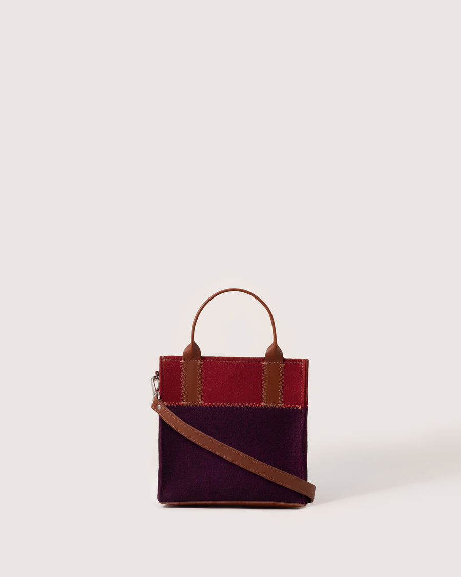 Jaunt Merino Wool Mini Tote - Aubergine/Rosewood