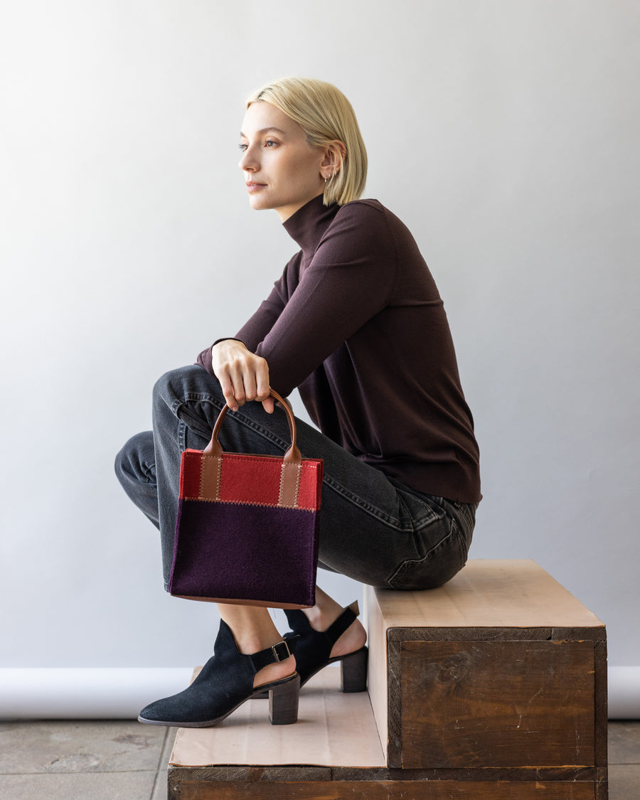 Jaunt Merino Wool Mini Tote - Aubergine/Rosewood