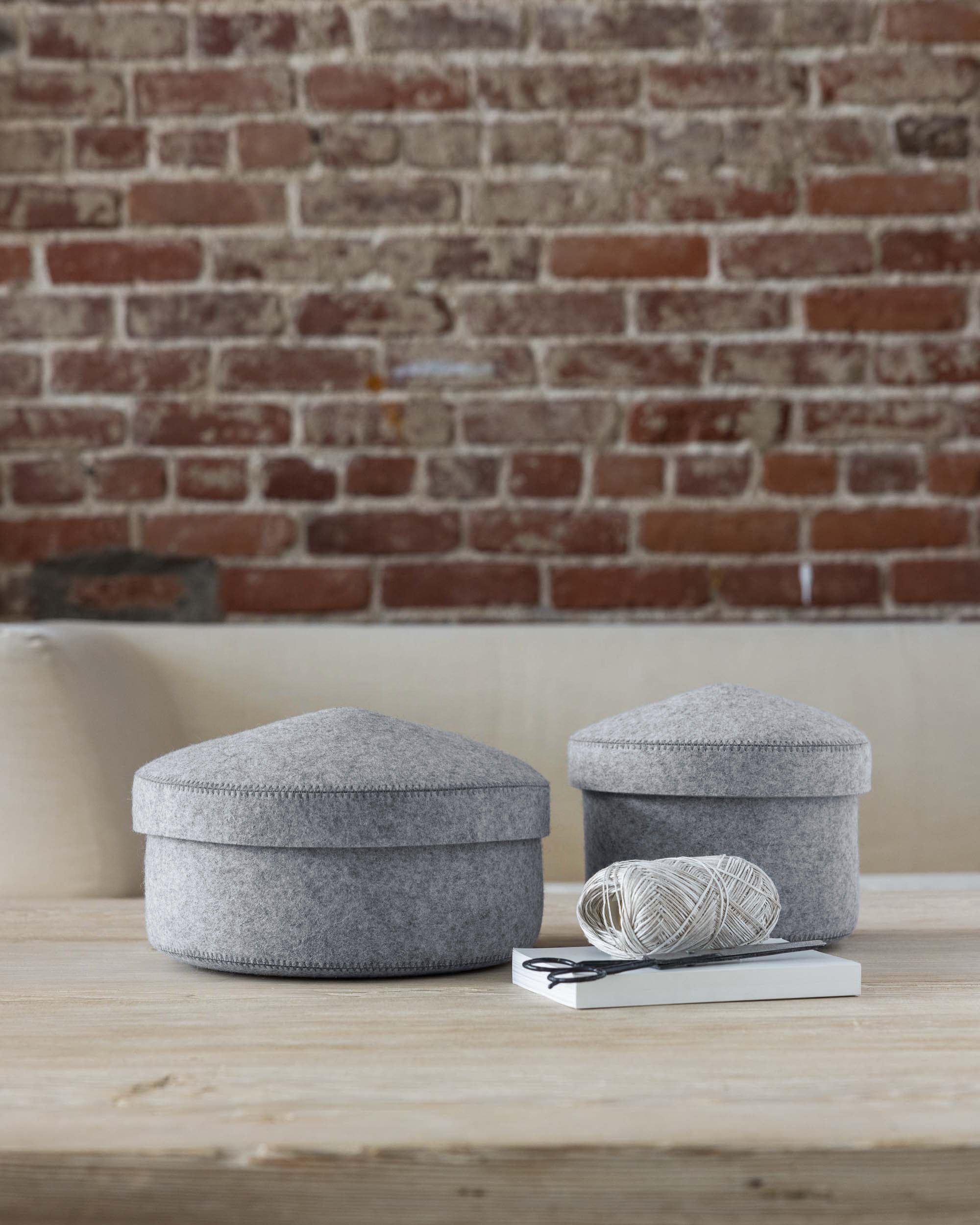 Merino Wool Small Bin w/ Lid