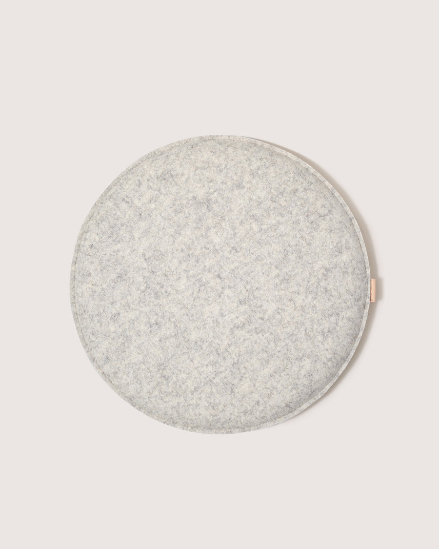 Zabuton Merino Wool Round Seat Pad - Heather White