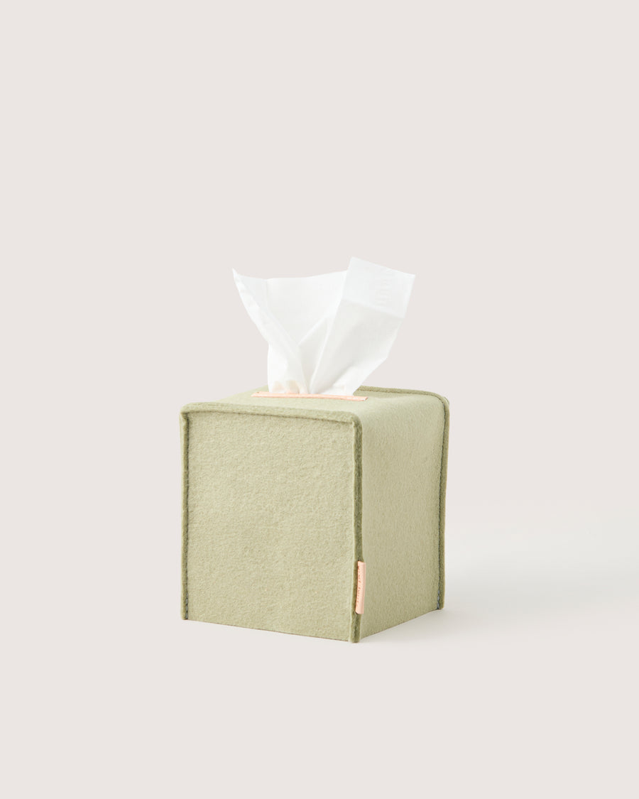 Small Merino Wool Tissue Box Cover in Heather White | Graf Lantz