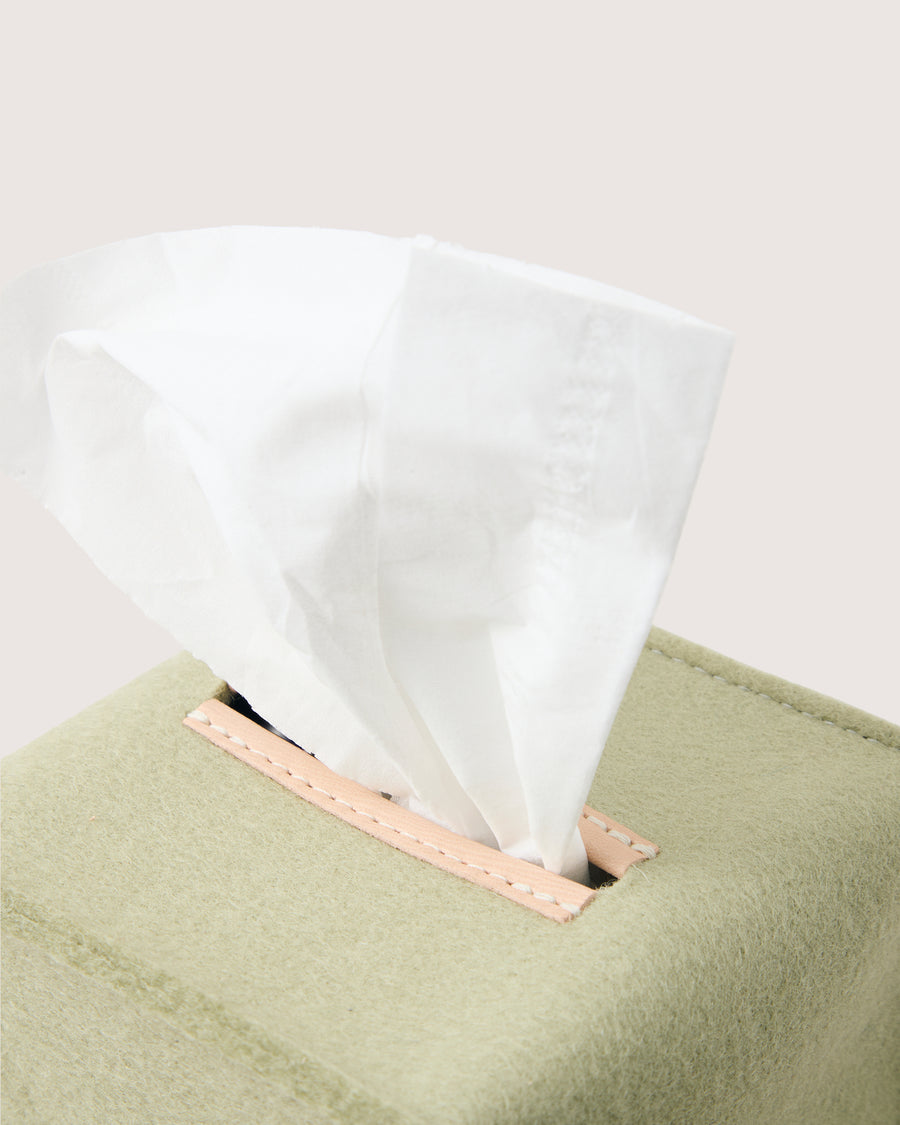 Small Merino Wool Tissue Box Cover in Granite | Graf Lantz
