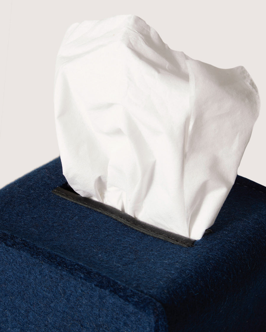 Small Merino Wool Tissue Box Cover in Granite | Graf Lantz