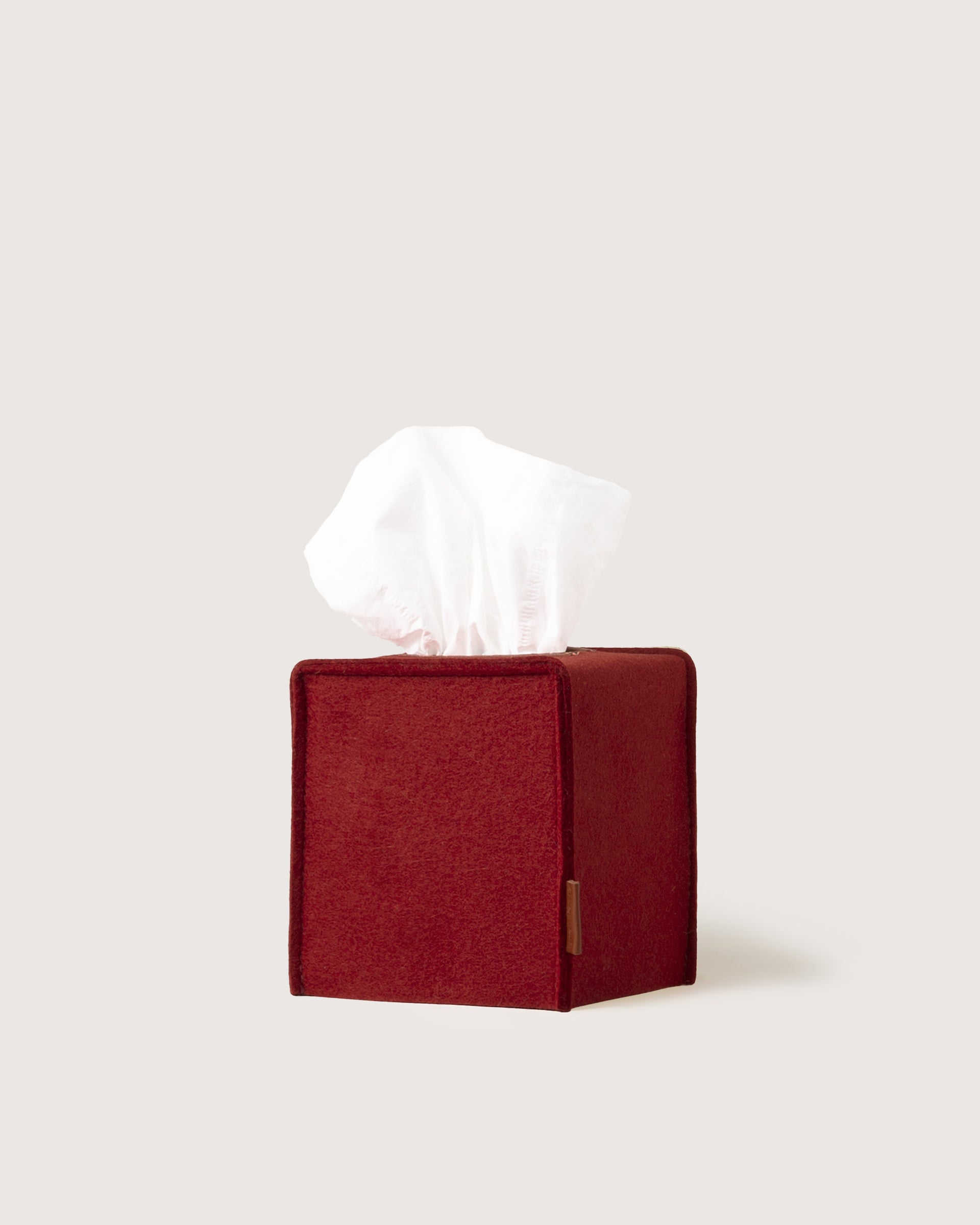 Merino Wool Small Tissue Box Cover - Rosewood