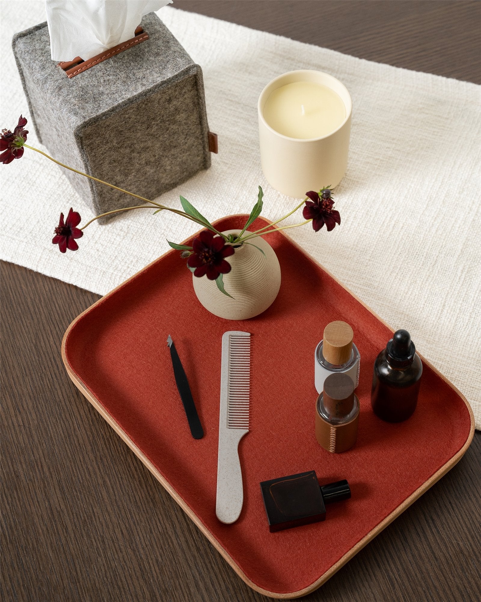 Kawabon Leather/Merino Wool Large Tray