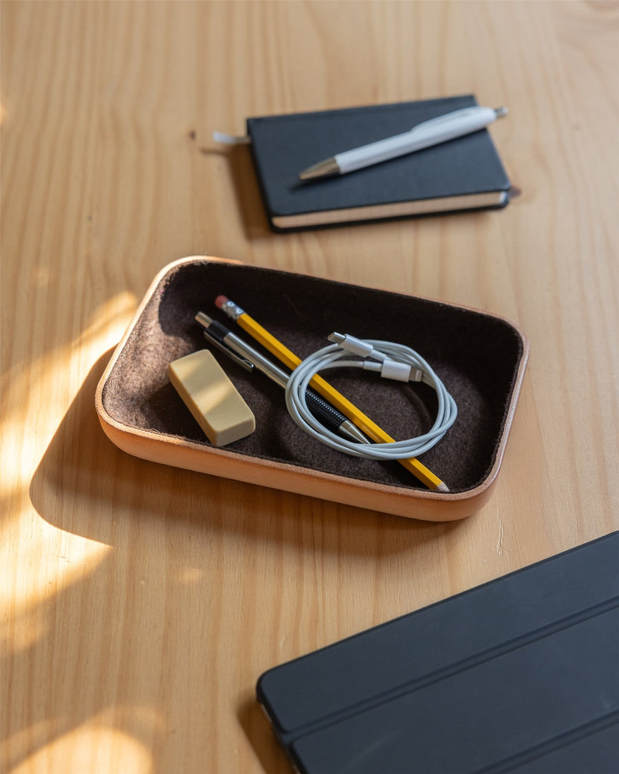 Kawabon Leather/Merino Wool Small Tray