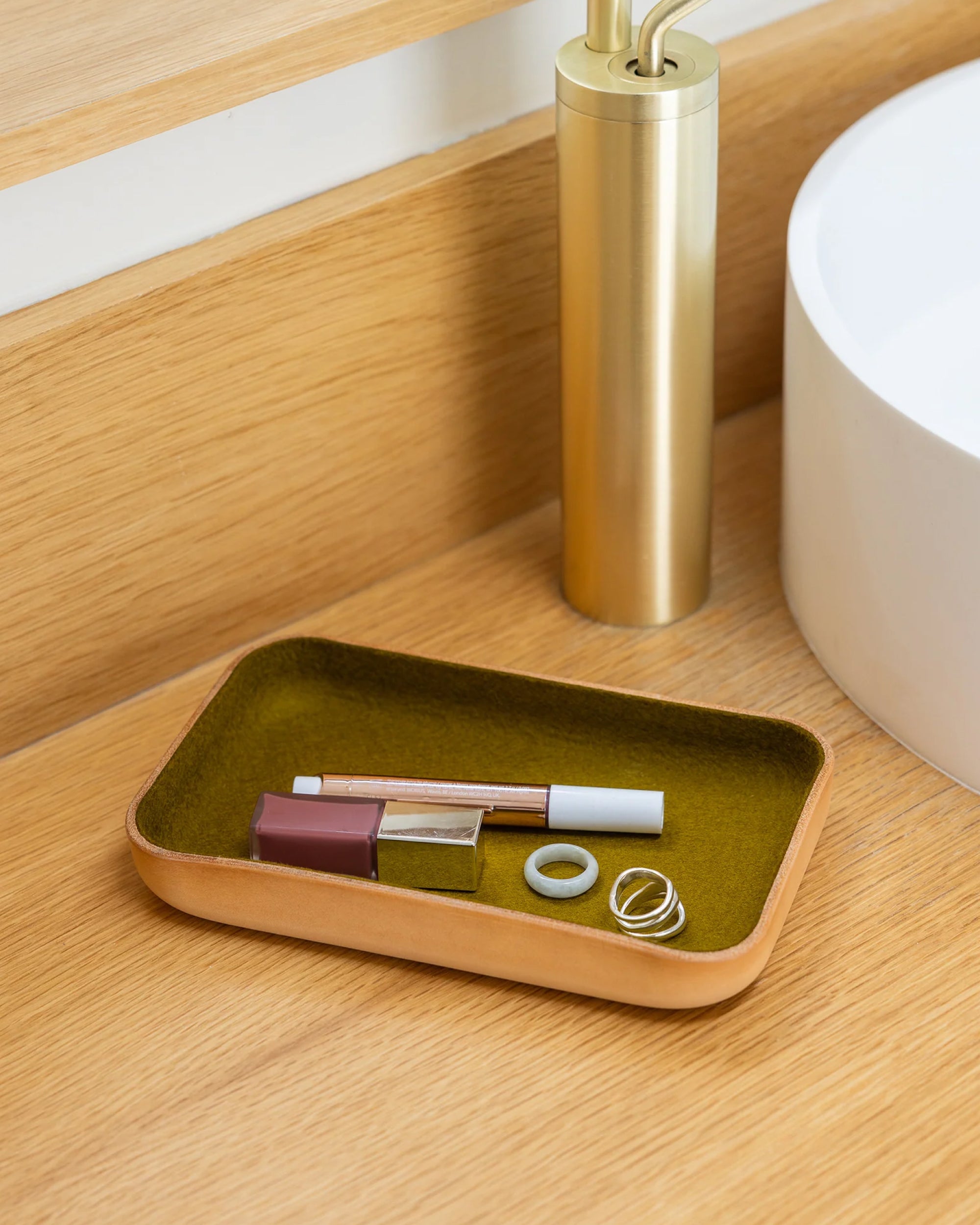 Kawabon Leather/Merino Wool Small Tray