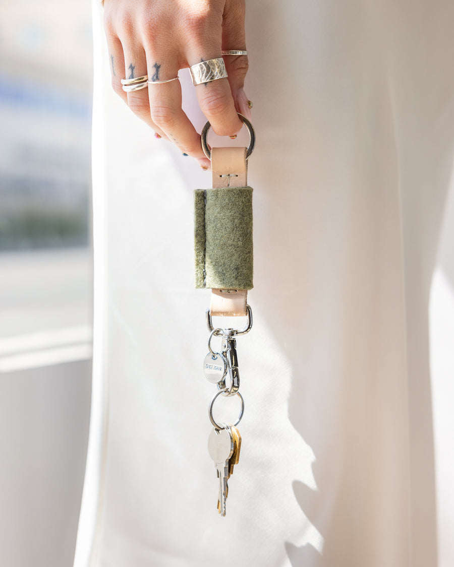 As attractive as they are functional: our Key Bar Fob, here in sage color