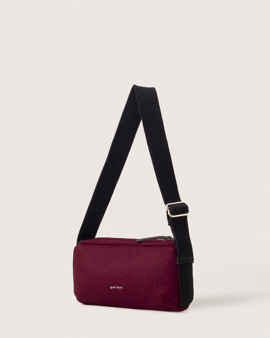 Campus Merino Wool Shoulder Bag - Burgandy