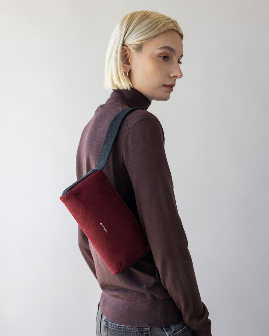 Campus Merino Wool Shoulder Bag - Burgandy