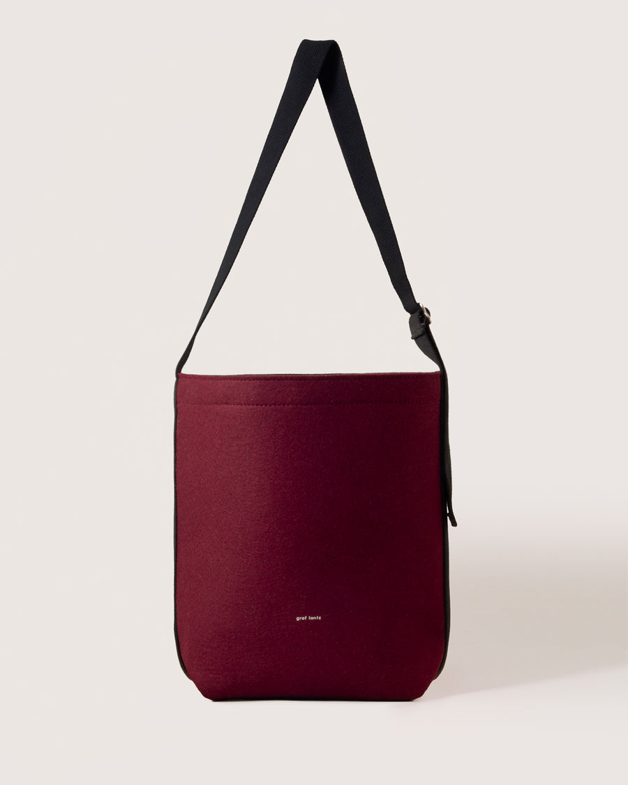 Campus Merino Wool Tote - Burgandy