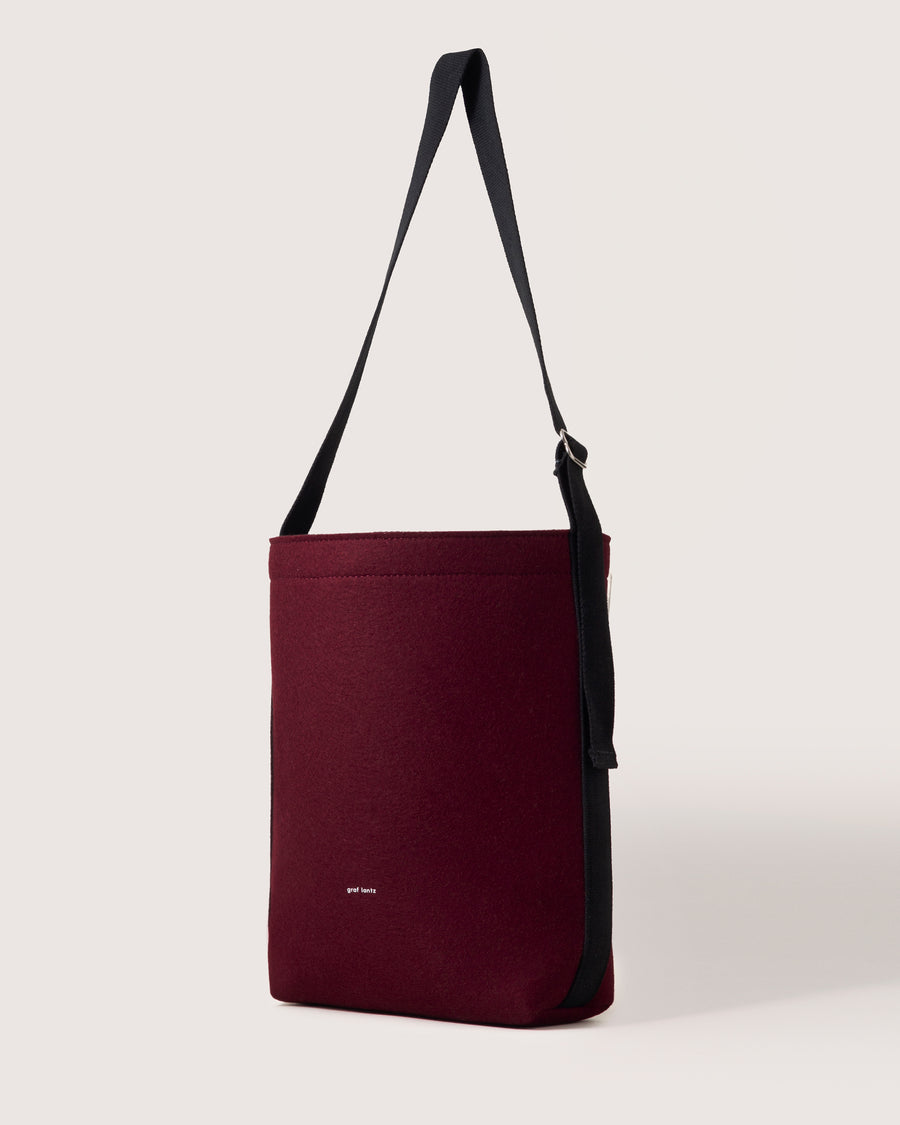 Campus Merino Wool Tote - Burgandy