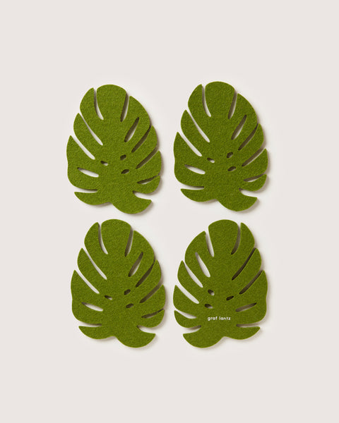 Release quality BLISS コースター Merino Wool Monstera Coaster 4 Pack in Loden Green | Graf Lantz