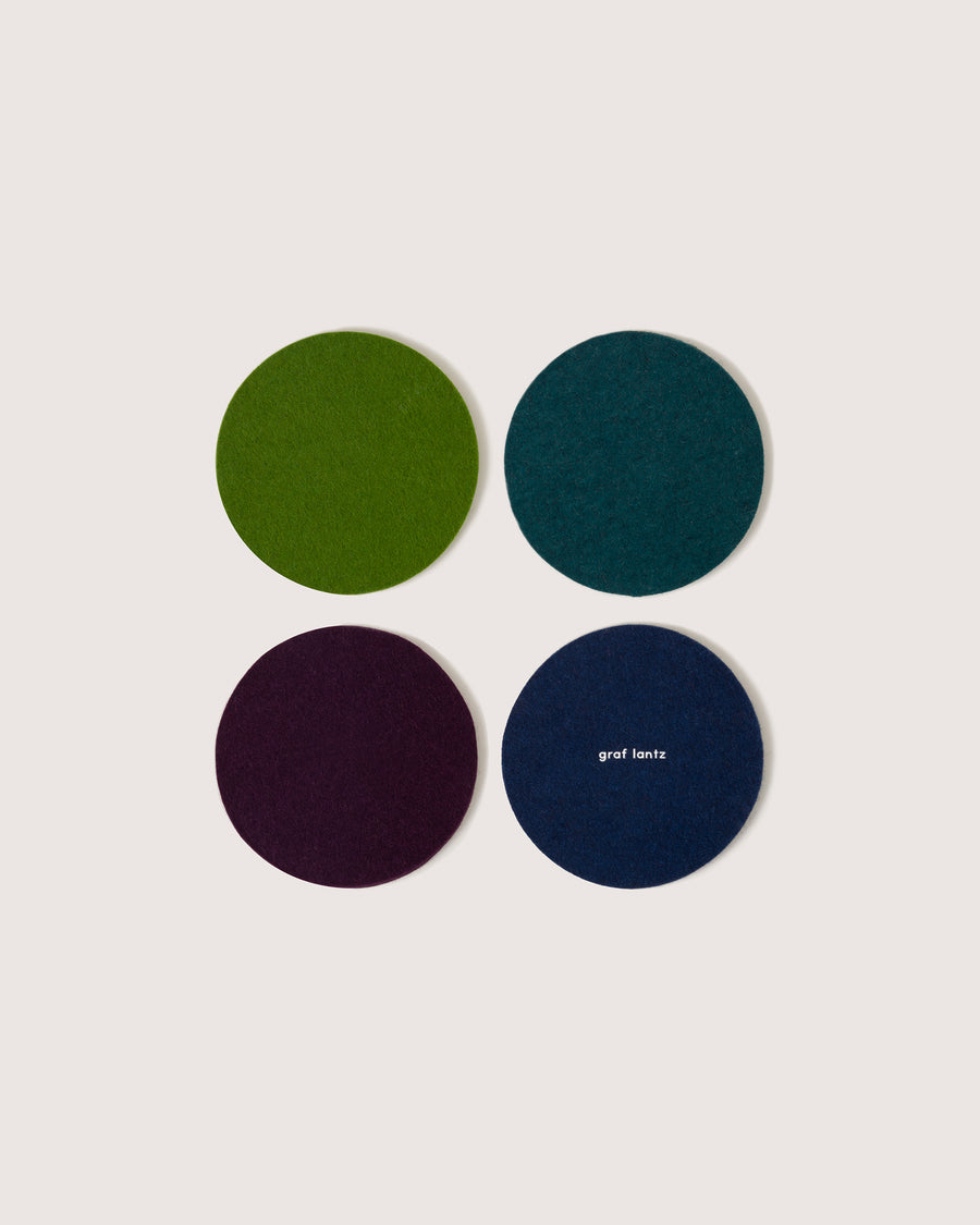 Bierfilzl Merino Wool Round Coaster Multi 4 Pack