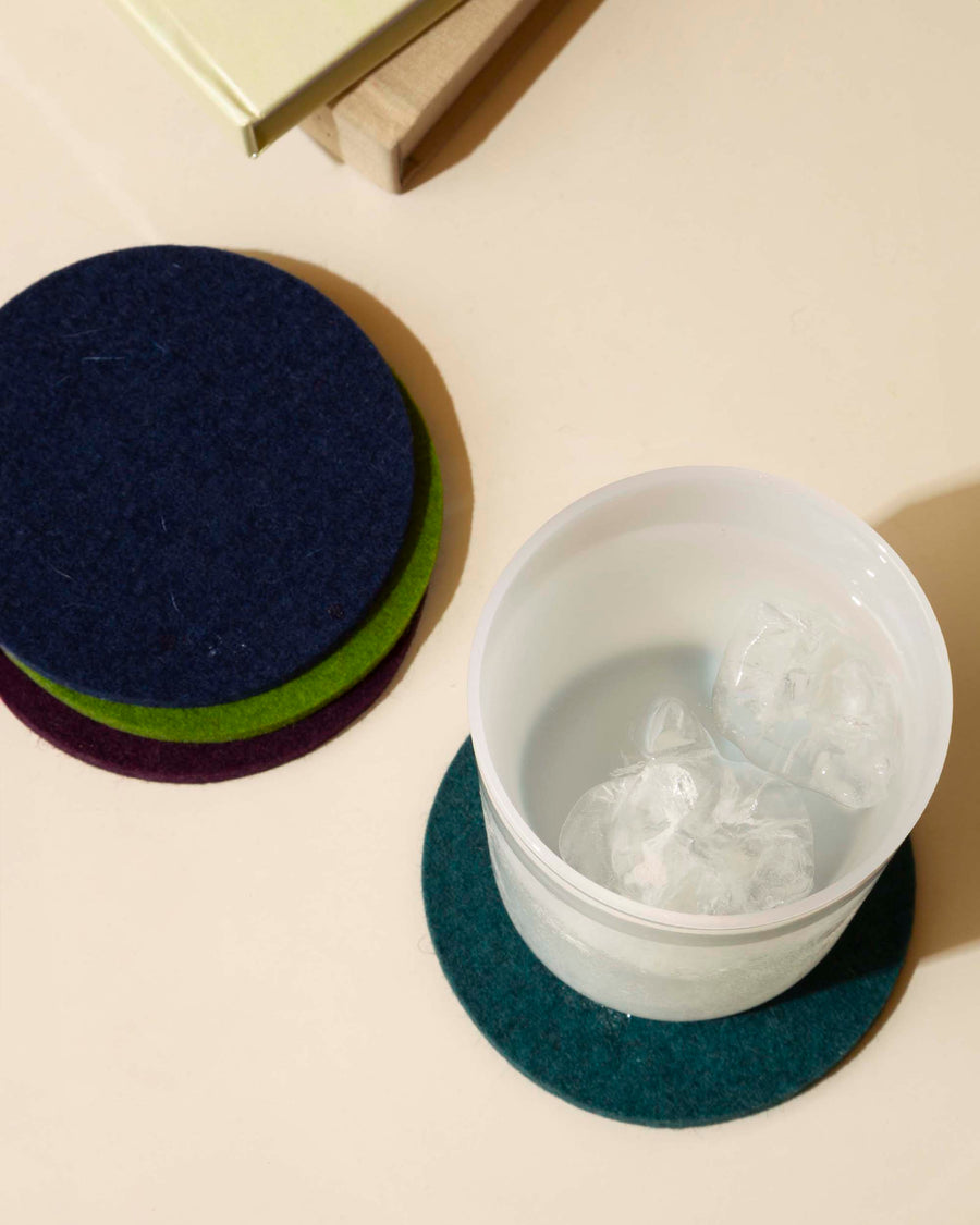 Bierfilzl Merino Wool Round Coaster Multi 4 Pack