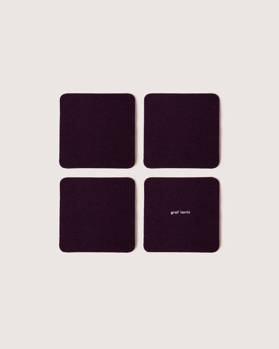 Bierfilzl Merino Wool Square Coaster Solid 4 Pack