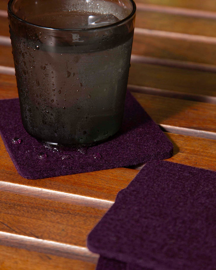 Bierfilzl Merino Wool Square Coaster Solid 4 Pack