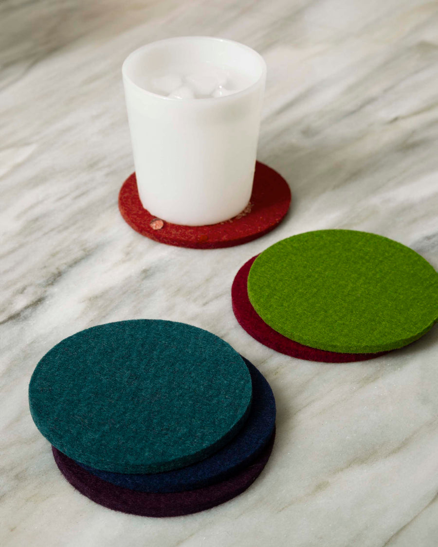 Bierfilzl Merino Wool Round Coaster Multi 6 Pack