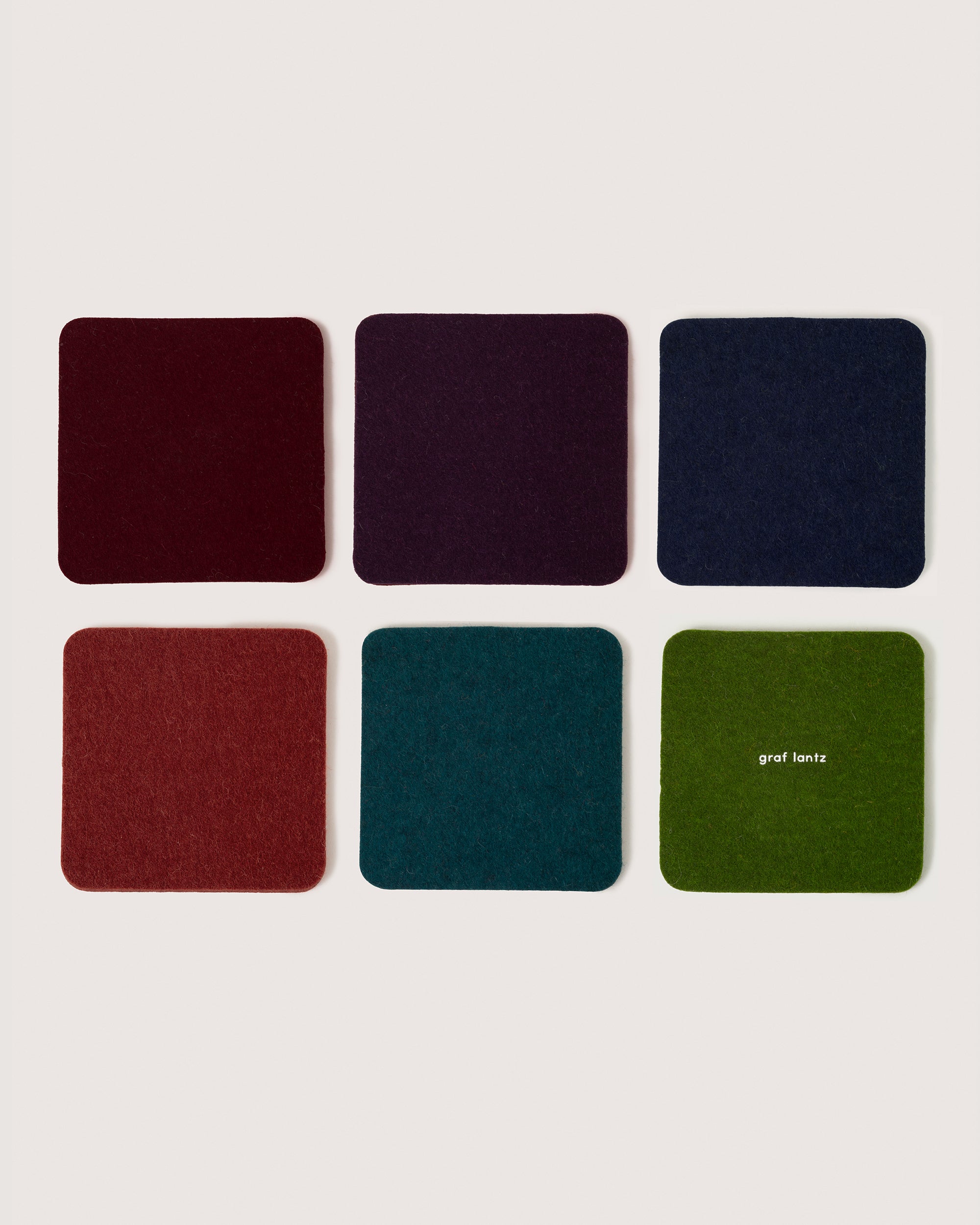Bierfilzl Merino Wool Square Coaster Multi 6 Pack