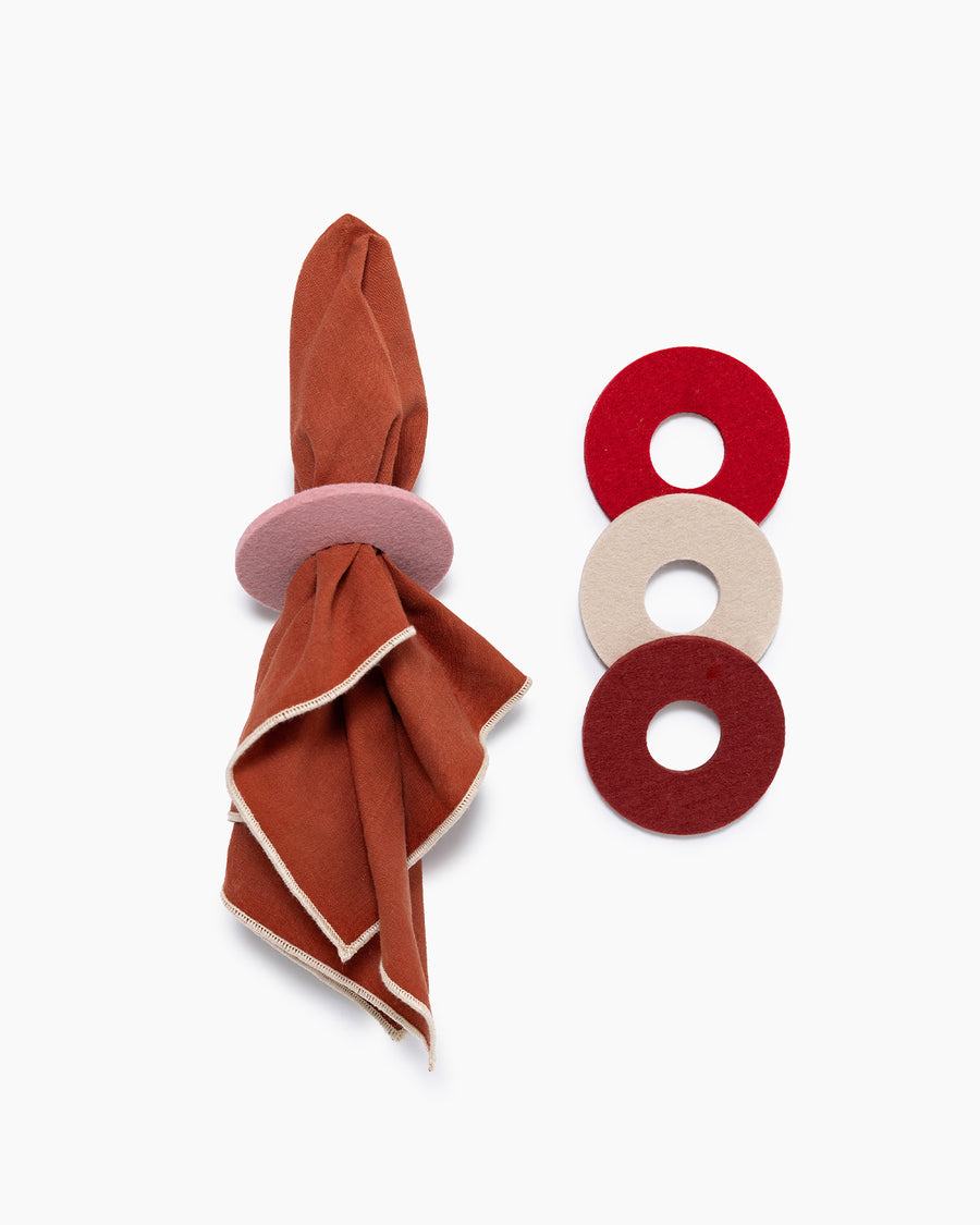 Merino Wool Circle Napkin Rings - Set of 4  *End of Season Sale*