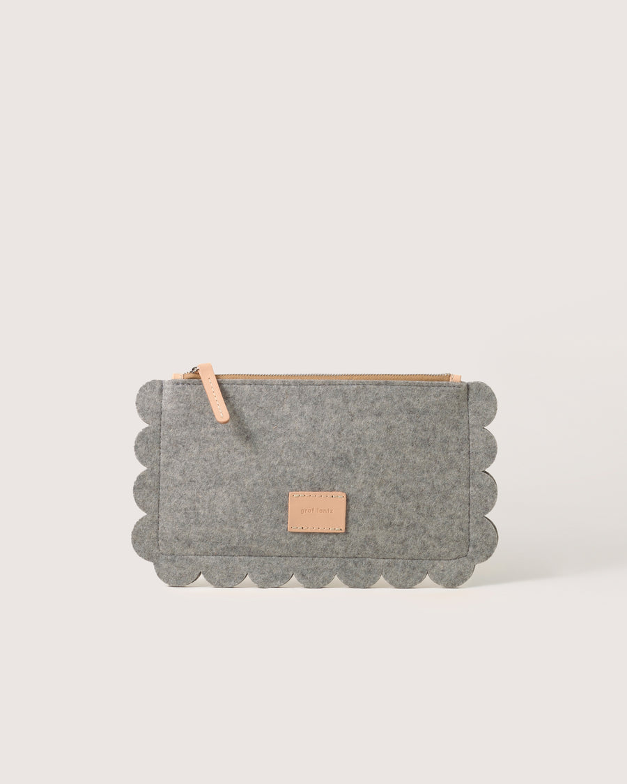 Deco Edge Merino Wool Pouch - Granite