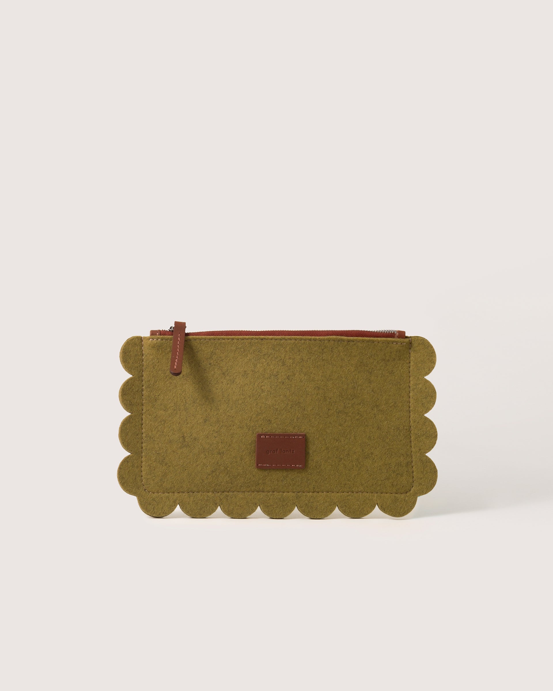 Deco Edge Merino Wool Pouch - Ochre