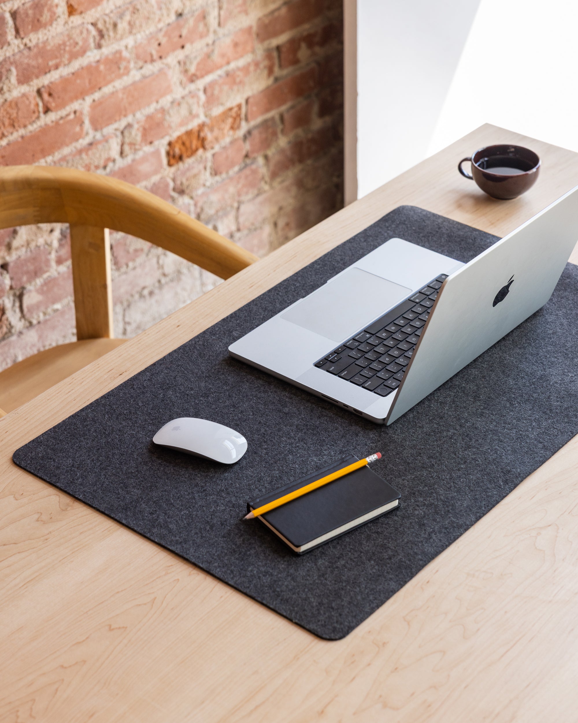 Mosen Merino Wool Workspace Desk Pad in Charcoal