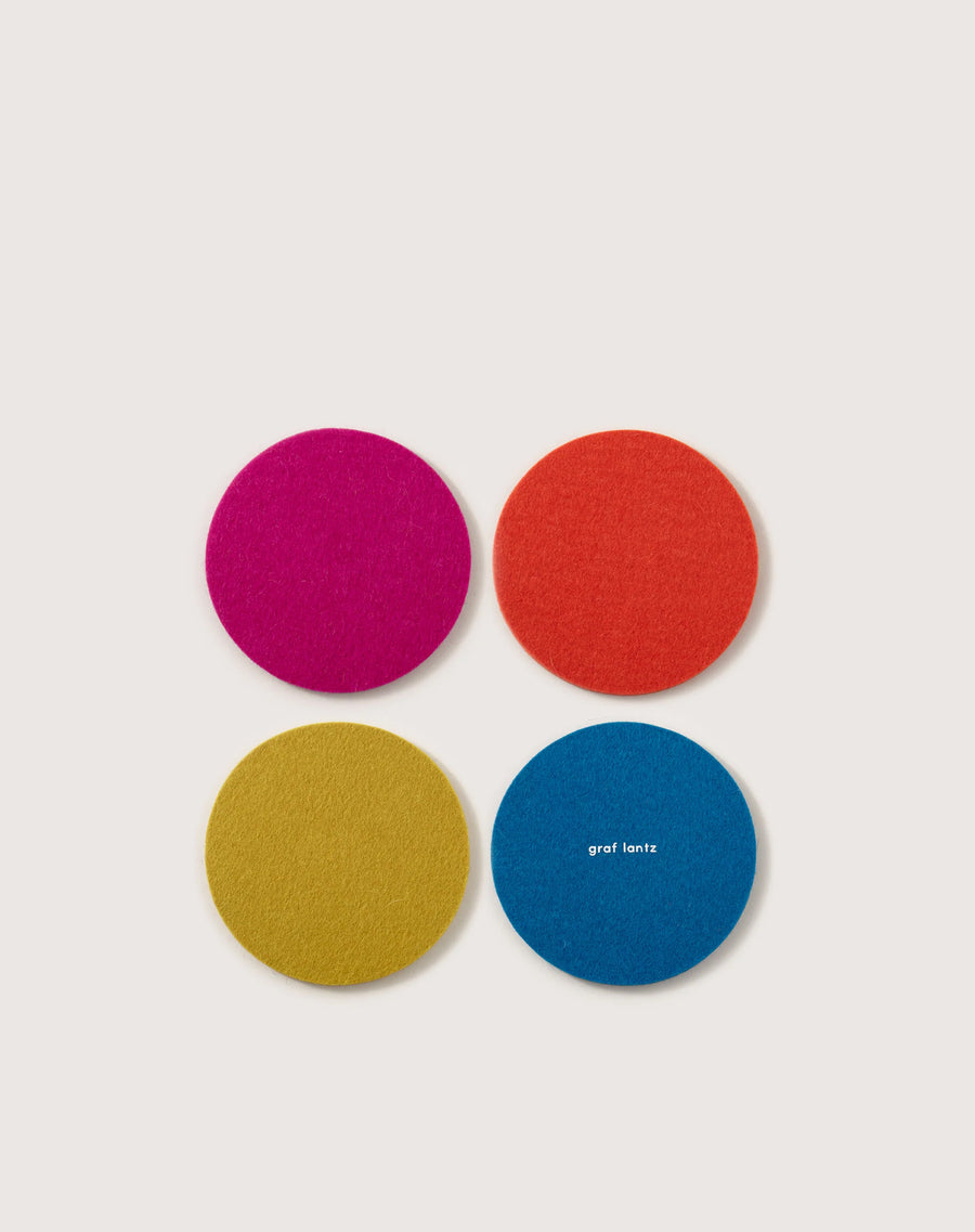 Bierfilzl Merino Wool Round Coaster Multi 4 Pack