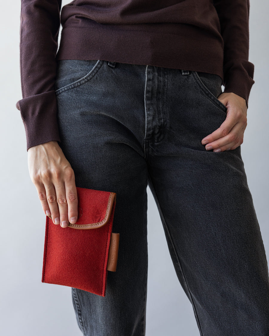 Envelope Merino Wool Accessory Sleeve - Rosewood