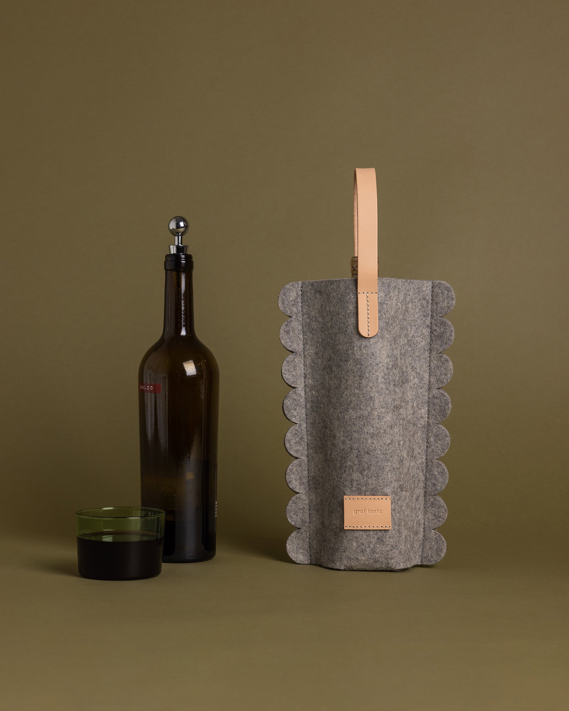 Deco Edge Merino Wool Bottle Bag - Granite