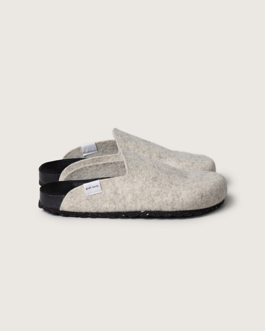 Haus Merino Wool Clog - Heather White