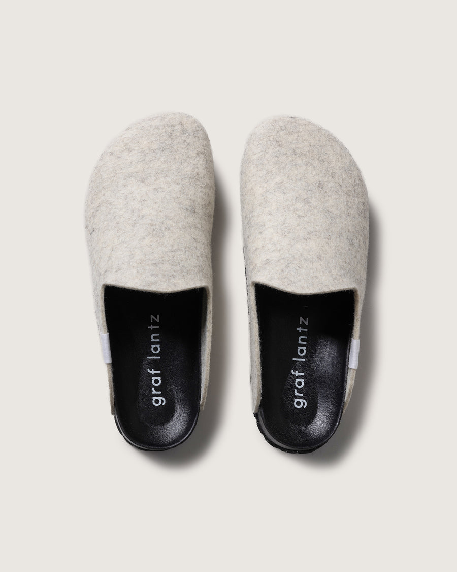 Haus Merino Wool Clog - Heather White