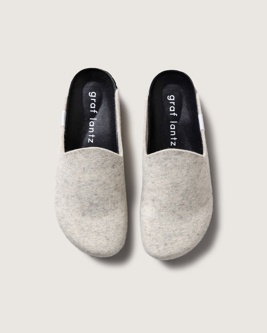 Haus Merino Wool Clog - Heather White