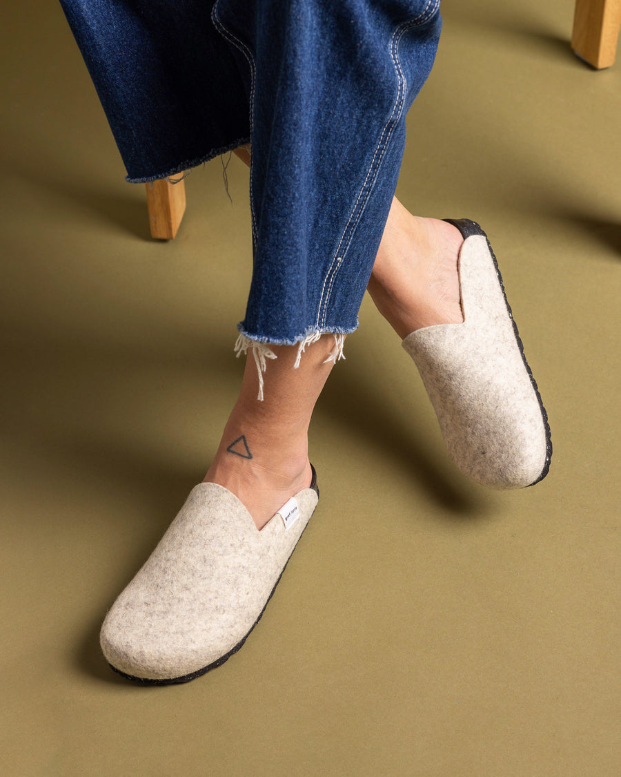 Haus Merino Wool Clog - Heather White