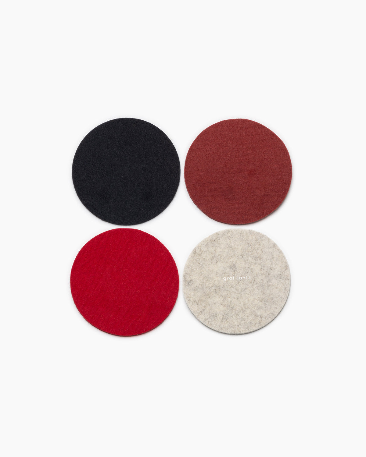 Merino Wool Felt Round Coaster Multi 4 Pack