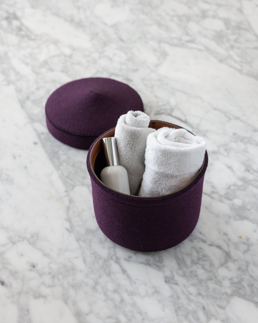 Merino Wool Small Bin with Lid