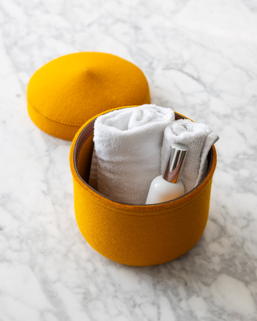 Merino Wool Small Bin with Lid