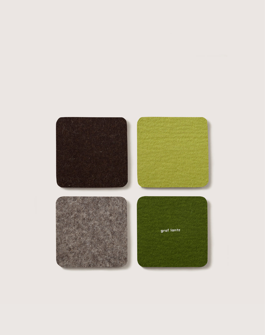 Bierfilzl Merino Wool Square Coaster Multi 4 Pack