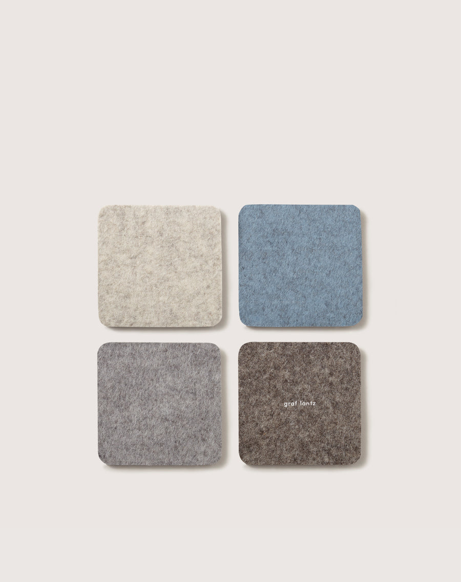 Bierfilzl Merino Wool Square Coaster Multi 4 Pack