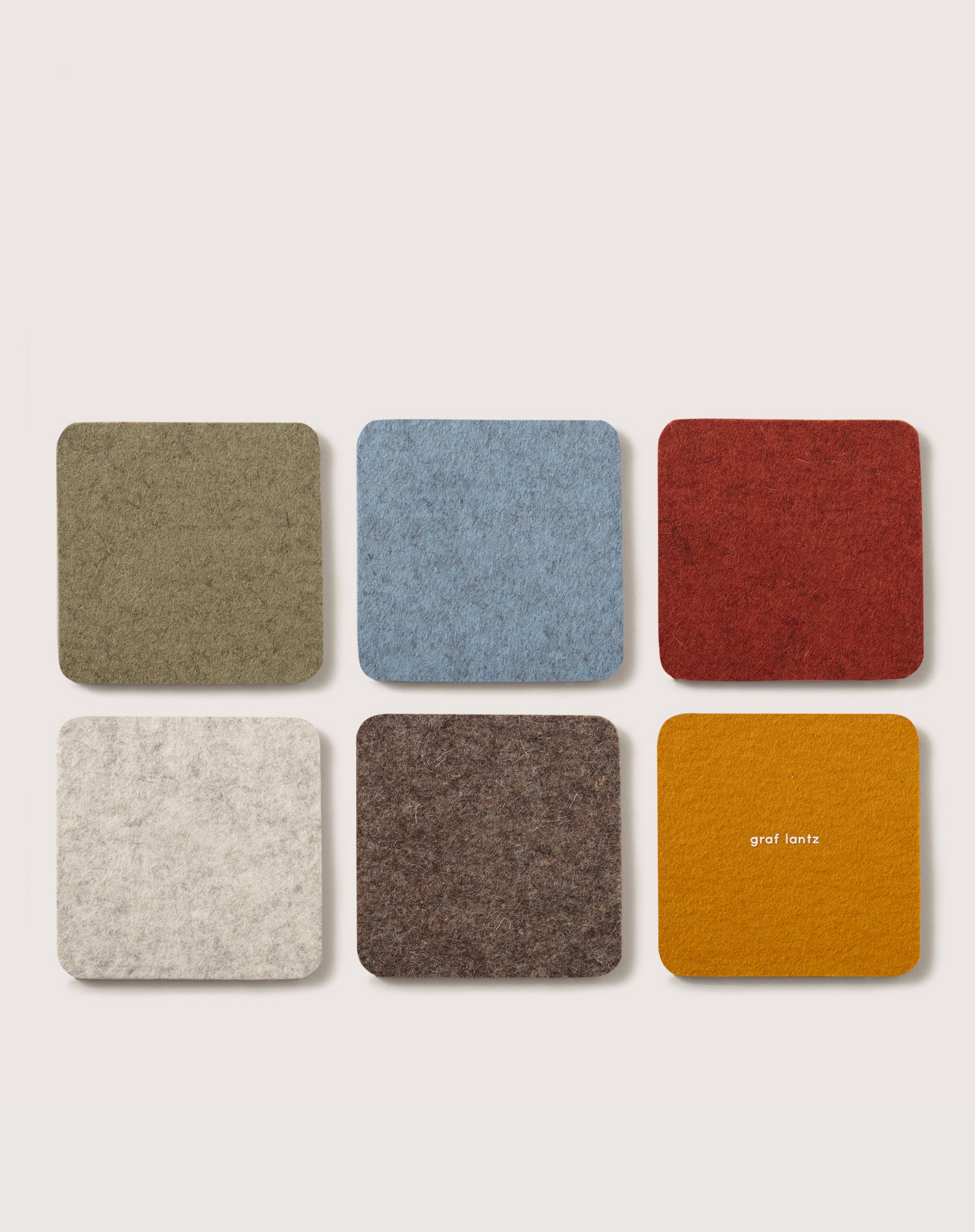 Merino Wool Square Coaster 6 Pack in Desert Sun