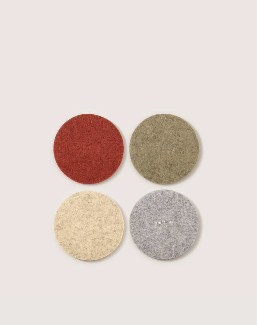 Bierfilzl Merino Wool Round Coaster Multi 4 Pack