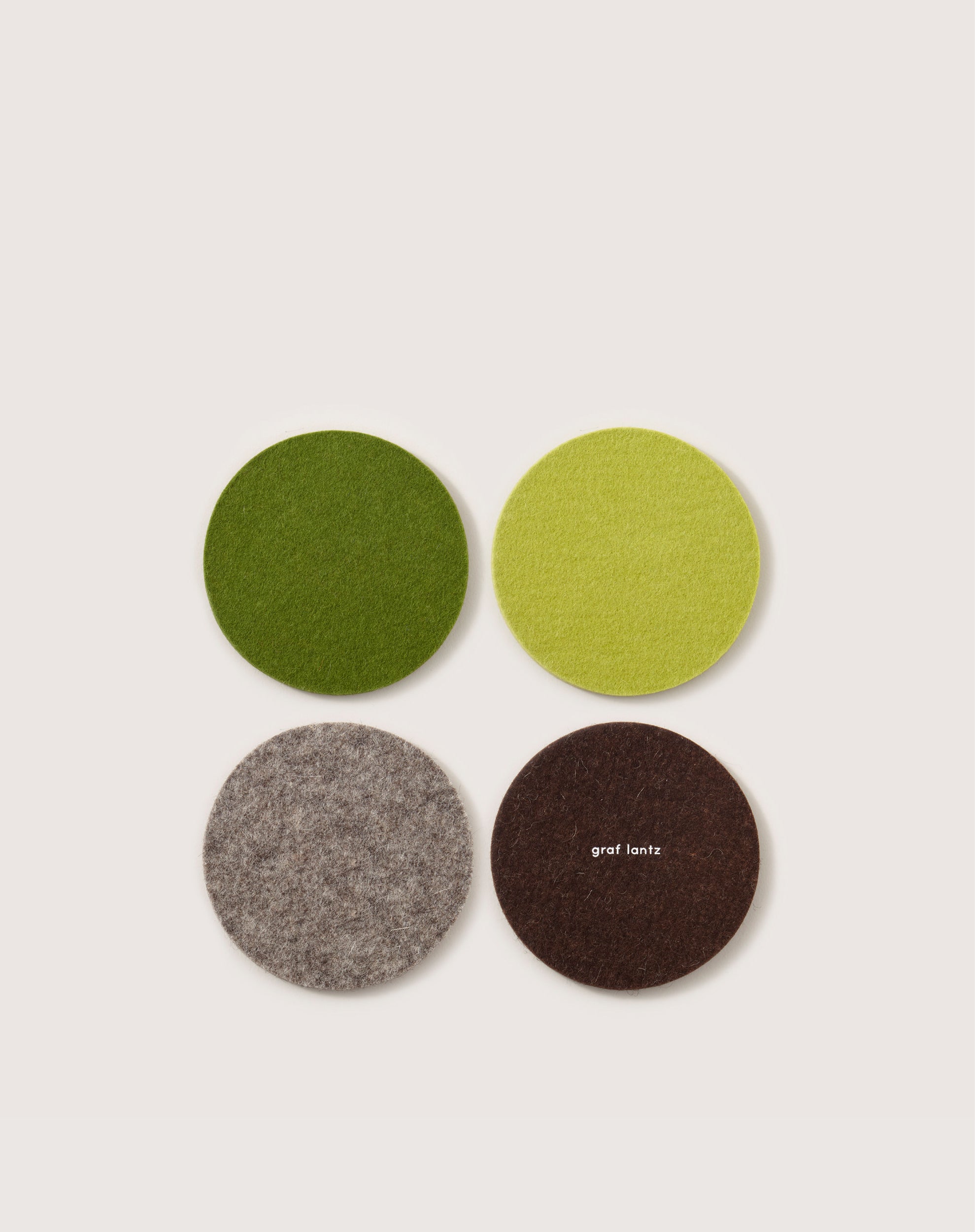 Bierfilzl Merino Wool Round Coaster Multi 4 Pack - Forest color
