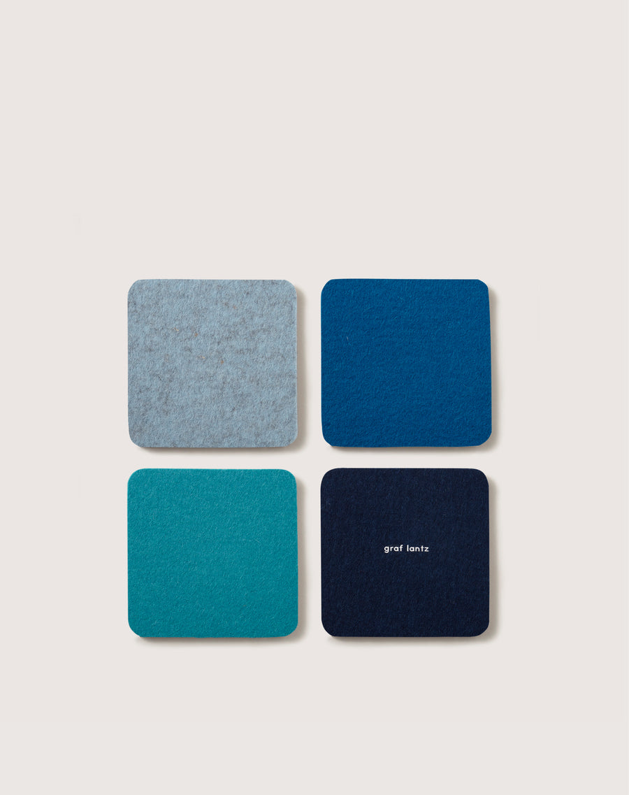 Bierfilzl Merino Wool Square Coaster Multi 4 Pack